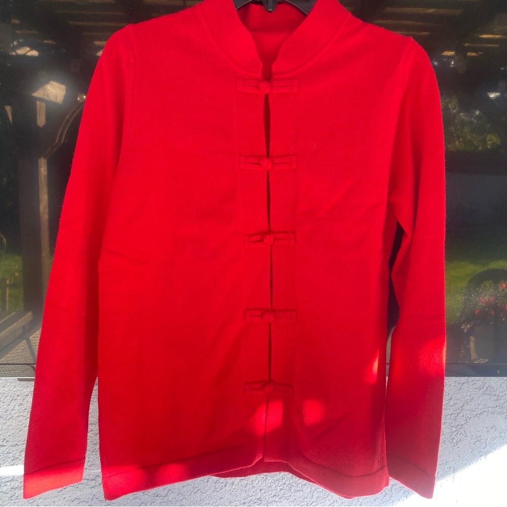 Red Cardigan Sweater Jacket Sz S NWOT